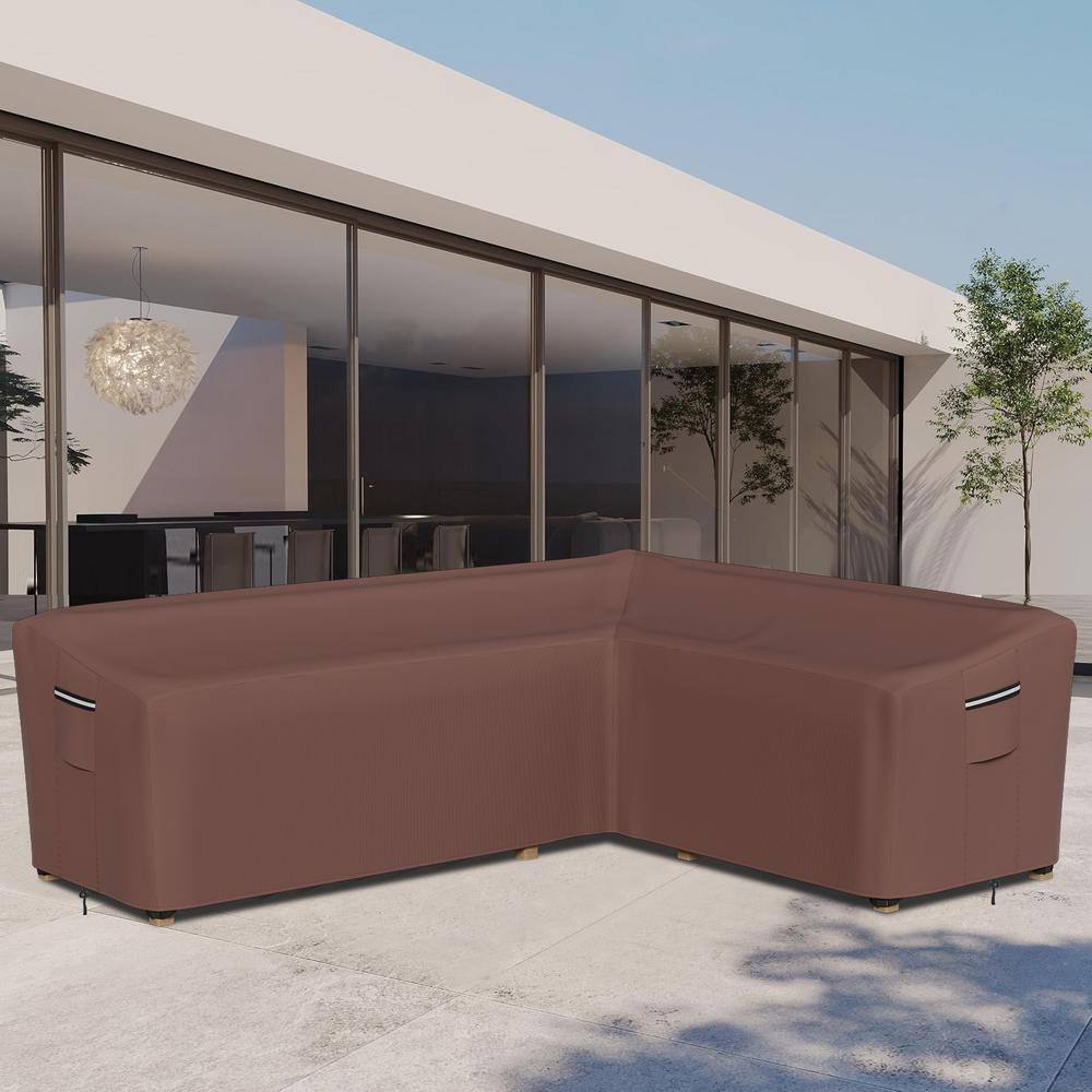 OVCRNIBI Patio Left-facing L-Shaped Sectional Sofa Cover, Outdoor