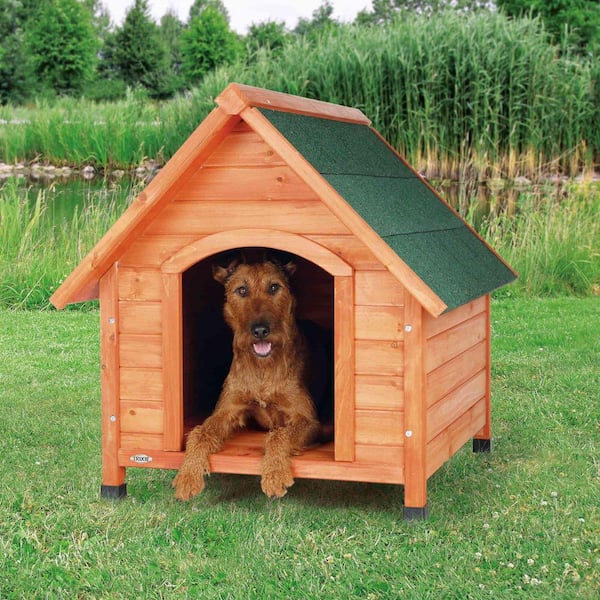 TRIXIE natura Cottage Dog House, Peaked Roof, Adjustable Legs