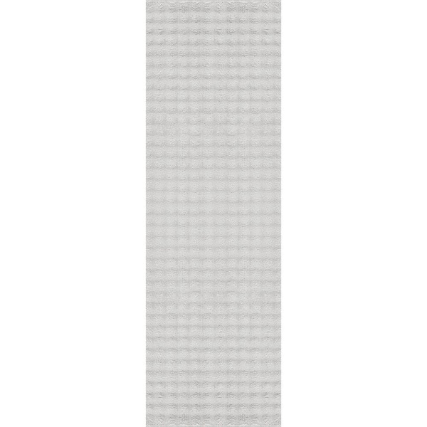 CloudSoft White 2 ft. x 7 ft. Non Slip Rubber Back Polyester Solid Indoor Area Rug