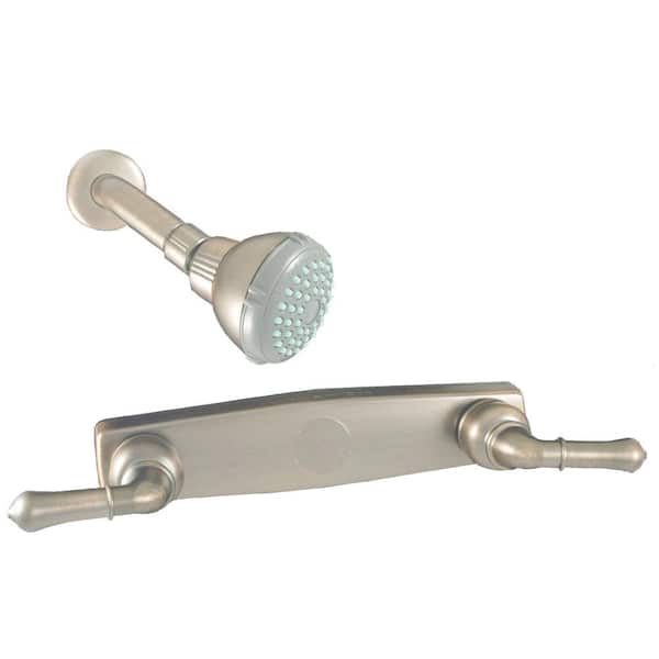 Empire Brass RV Tub/Shower Diverter with Teapot Handles and Shower Head - 8 in., Brushed Nickel