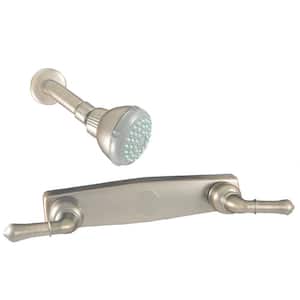 RV Tub/Shower Diverter with Teapot Handles and Shower Head - 8 in., Brushed Nickel