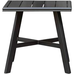 22 in. All-Weather Commercial Rust-Free Aluminum Outdoor Square Slat-Top Side Table