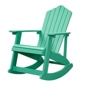 Acadia Green Outdoor Durable Plastic Rocking Adirondack Chair