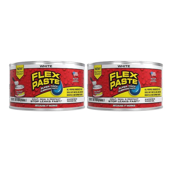 Flex Paste Net Wt 1 lb. White All Purpose Strong Flexible Watertight Multipurpose Sealant (2-Pack)