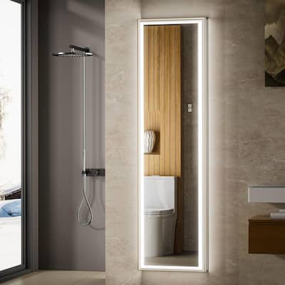 Nova 16 in. W x 60 in. H Rectangular Aluminum Recessed/Surface Dimmable LED Medicine Cabinet with Mirror,Storage Cabinet