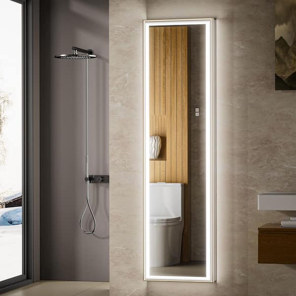 Nova 16 in. W x 60 in. H Rectangular Aluminum Recessed/Surface Dimmable LED Medicine Cabinet with Mirror,Storage Cabinet