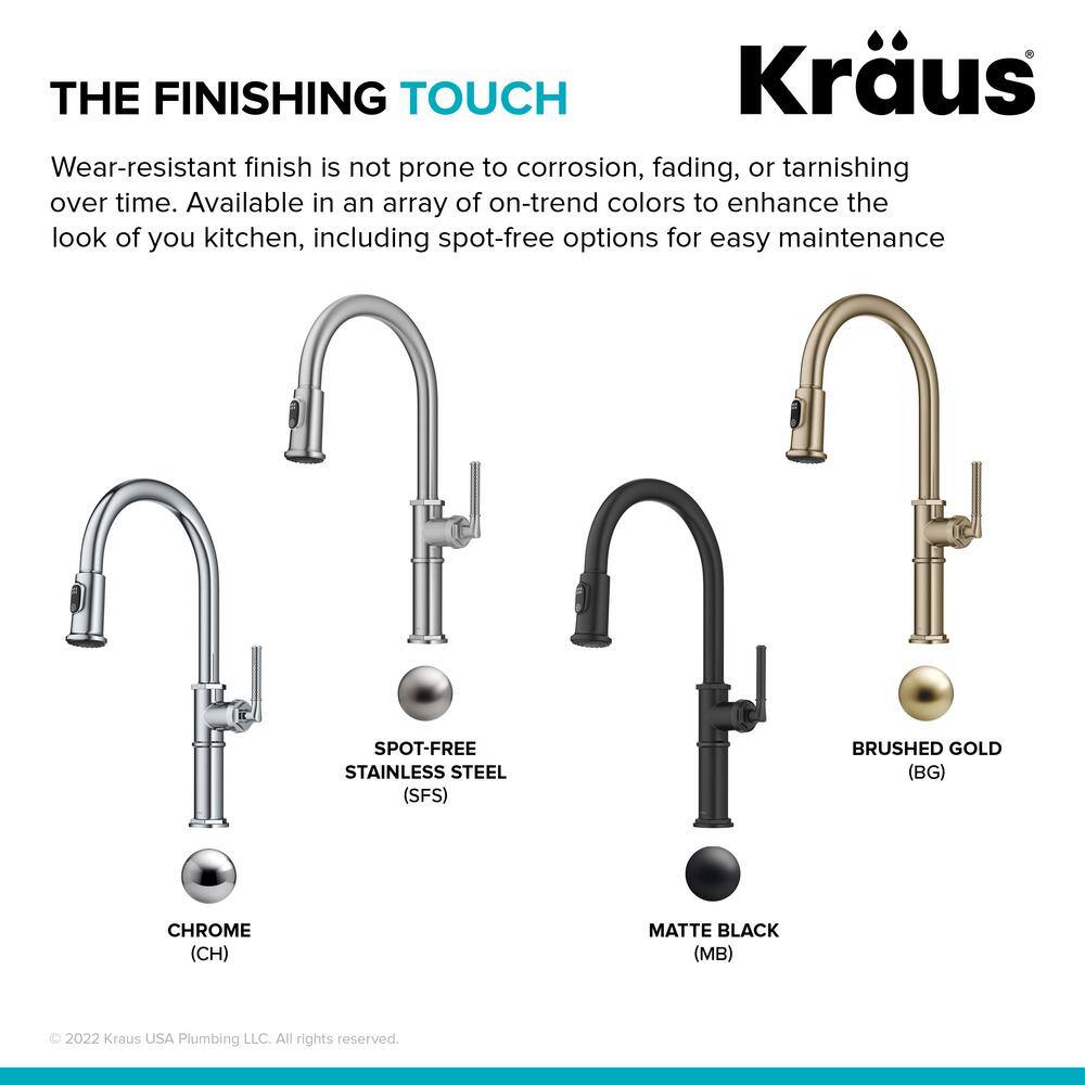 Matte Black Brass Pull-Down Single Handle Kitchen Faucet