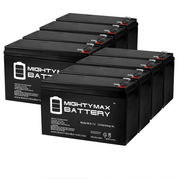 MIGHTY MAX BATTERY 12V 8A Emergency Light Battery for General 01280 CF12V8 WKA128F-8 Pack