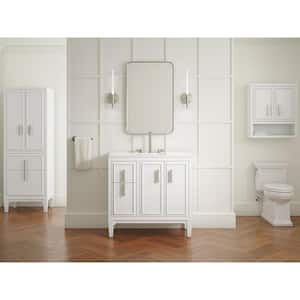 Southerk 36 in. W x 18 in. D x 36 in. H Single Sink Freestanding Bath Vanity in White with Quartz Top