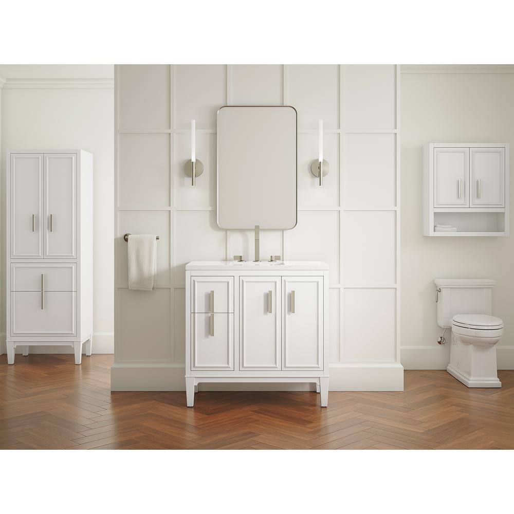 Southerk 70-Inch White Maple Linen Tower Cabinet