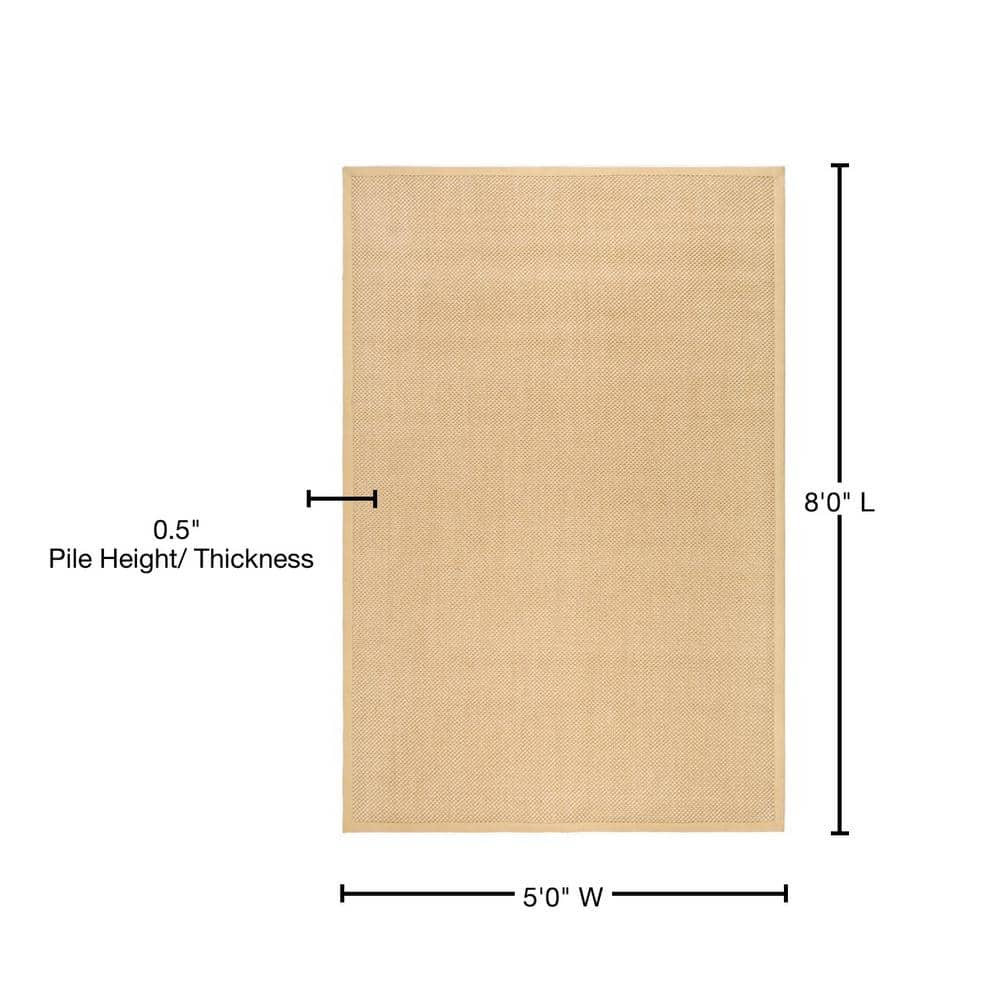 Maize Wheat Hand-Knotted Cotton Area Rug 5' x 8'