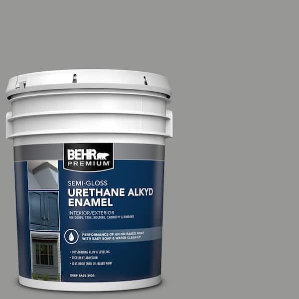 5 gal. #PPU24-19 Shark Fin Urethane Alkyd Semi-Gloss Enamel Interior/Exterior Paint