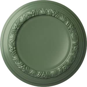 12-1/2" x 1-1/2" Carlsbad Urethane Ceiling (Fits Canopies upto 7-7/8"), Hand-Painted Athenian Green