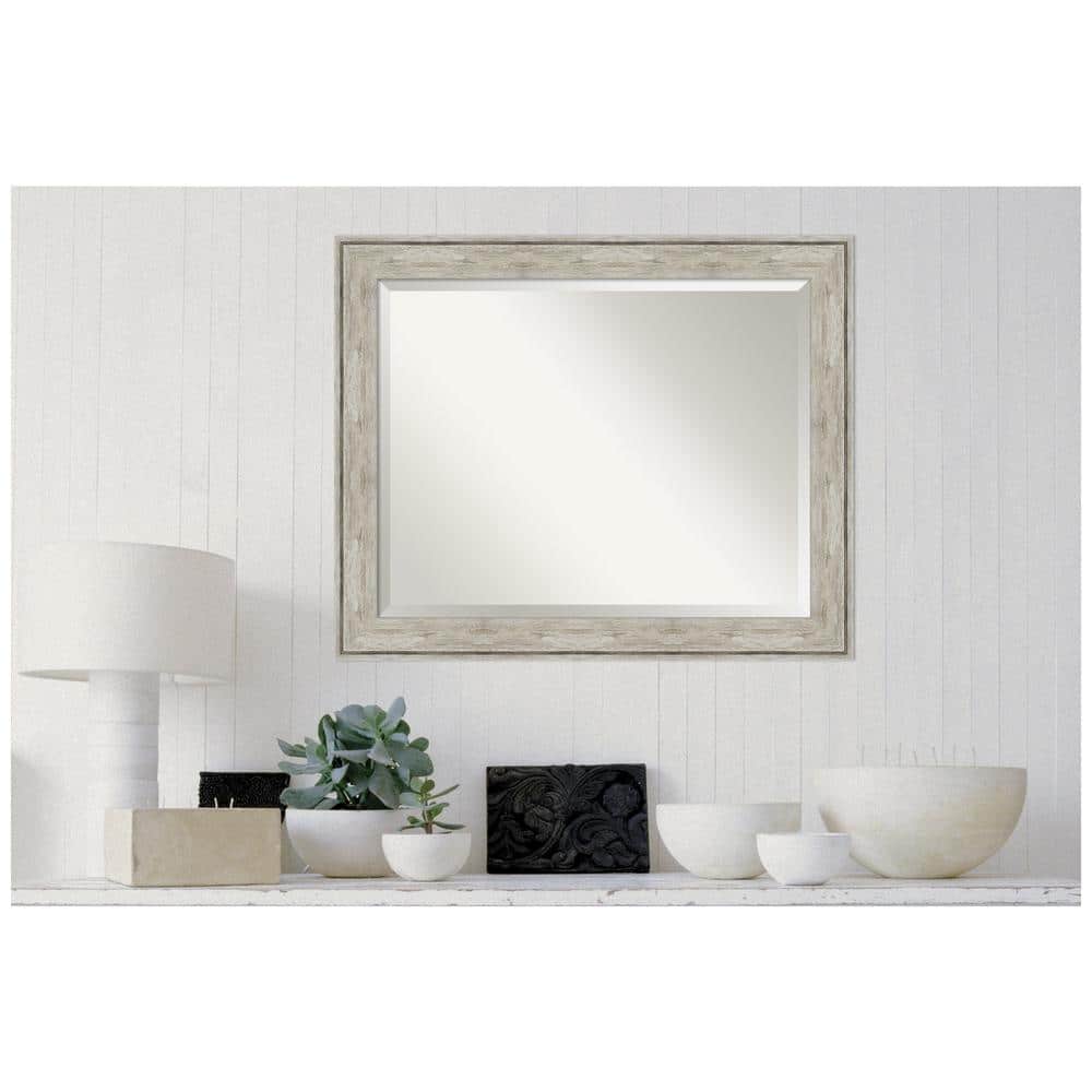 Rectangular Silver Metallic Framed Bathroom Vanity Mirror