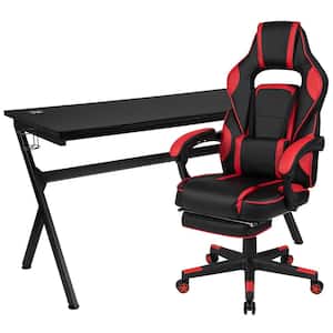 55.13 in. Black Gaming Desk and Chair Set