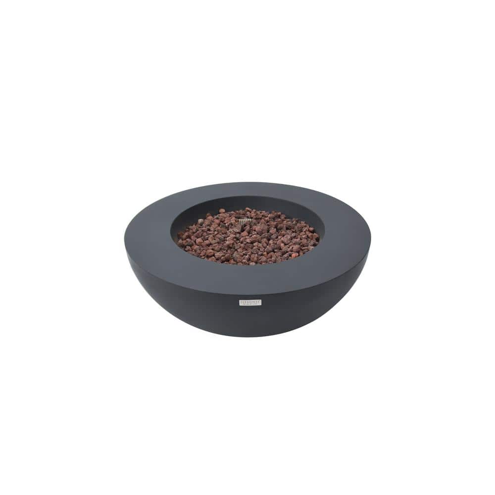 Elementi Lunar Bowl 42 in. x 16 in. Round Concrete Natural Gas Fire Pit