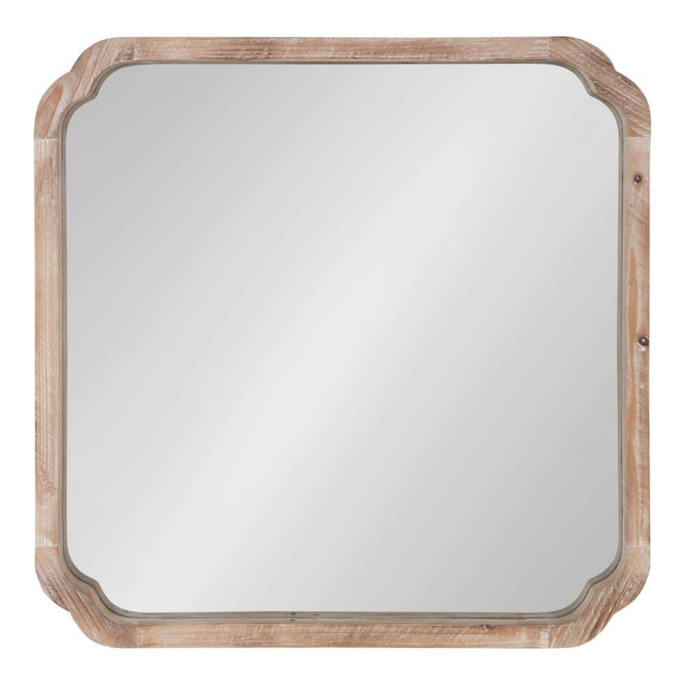 Marston 24" Rustic Brown Wood Square Full-Length Wall Mirror
