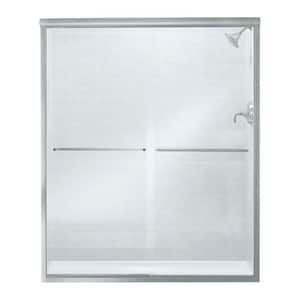 Sterling Finesse 45 375 In X 65 25 In Frameless Sliding Shower Door In Silver Sp5465 45s G05 The Home Depot