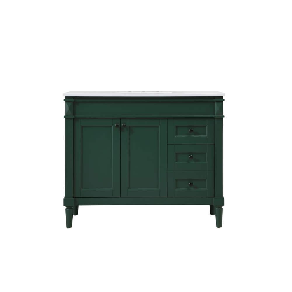 Simply Living 42 in. W x 21 in. D x 35 in. H Bath Vanity in Green with Ivor
