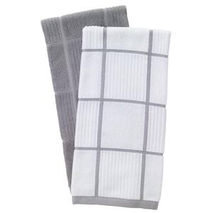 Flannel  Dish Towel Set Reusable Cleaning Cloths kitchen Towel Gray Geometric Print Terry Cloth Dish Towel