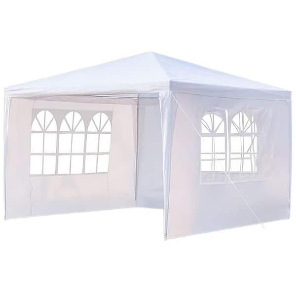 Alpulon 10 ft. x 10 ft. White Canopy Tent Heavy-Duty Wedding Party Tent ...