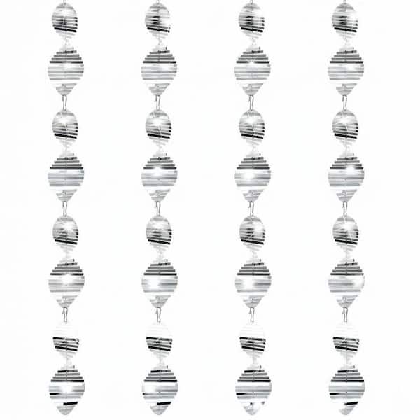 Metal Stainless Steel Highly Reflective Spiral Bird Deterrent Wind Spinner Outdoor Garden Decor 16 Pack
