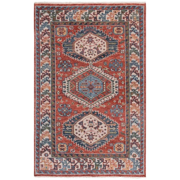 Samarkand 6 ft. x 9 ft. Red/Beige Oriental Area Rug