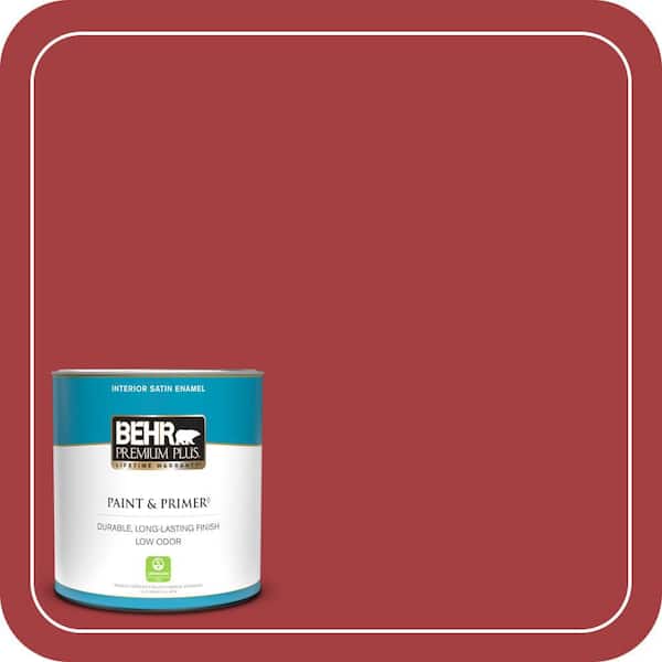 BEHR PREMIUM PLUS 1 qt. #P140-7 No More Drama Satin Enamel Low Odor Interior Paint & Primer