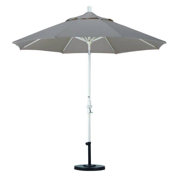 California Umbrella 9 ft. Aluminum Collar Tilt Patio Umbrella in Champagne Olefin