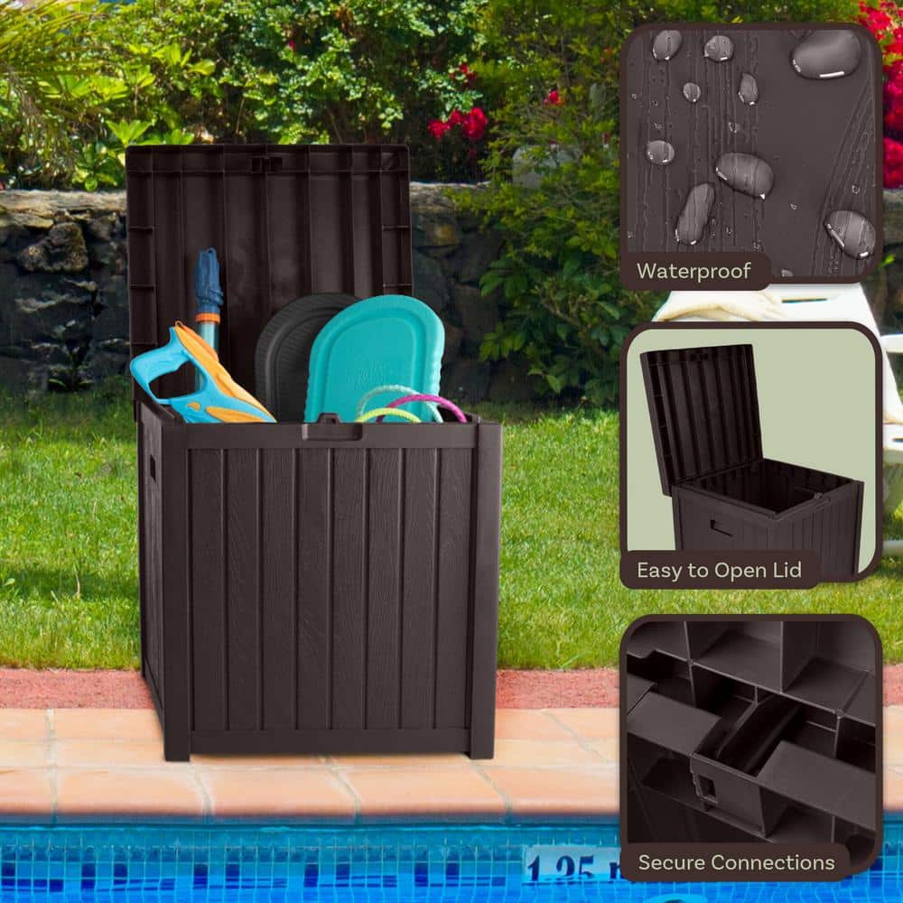 Outdoor Storage Box - 50 Gallon Deck Box for Pool Accessories or Patio Furniture Cushions - Deck Boxes Outdoor Waterproof Fade-Resistant by Pure Garden