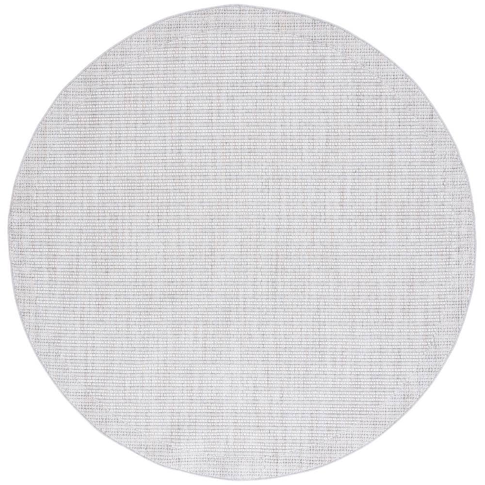 SAFAVIEH Martha Stewart Gray/Ivory 7 ft. x 7 ft. Muted Solid Color ...