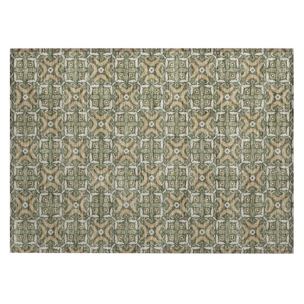 Chantille Machine Washable Indoor/Outdoor Abstract ACN2924 Olive 2 ft. x 3 ft. Accent Rug