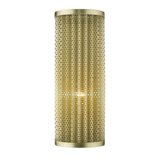 13 in. Gold Indoor Hardwired Sconce with No Bulbs Included