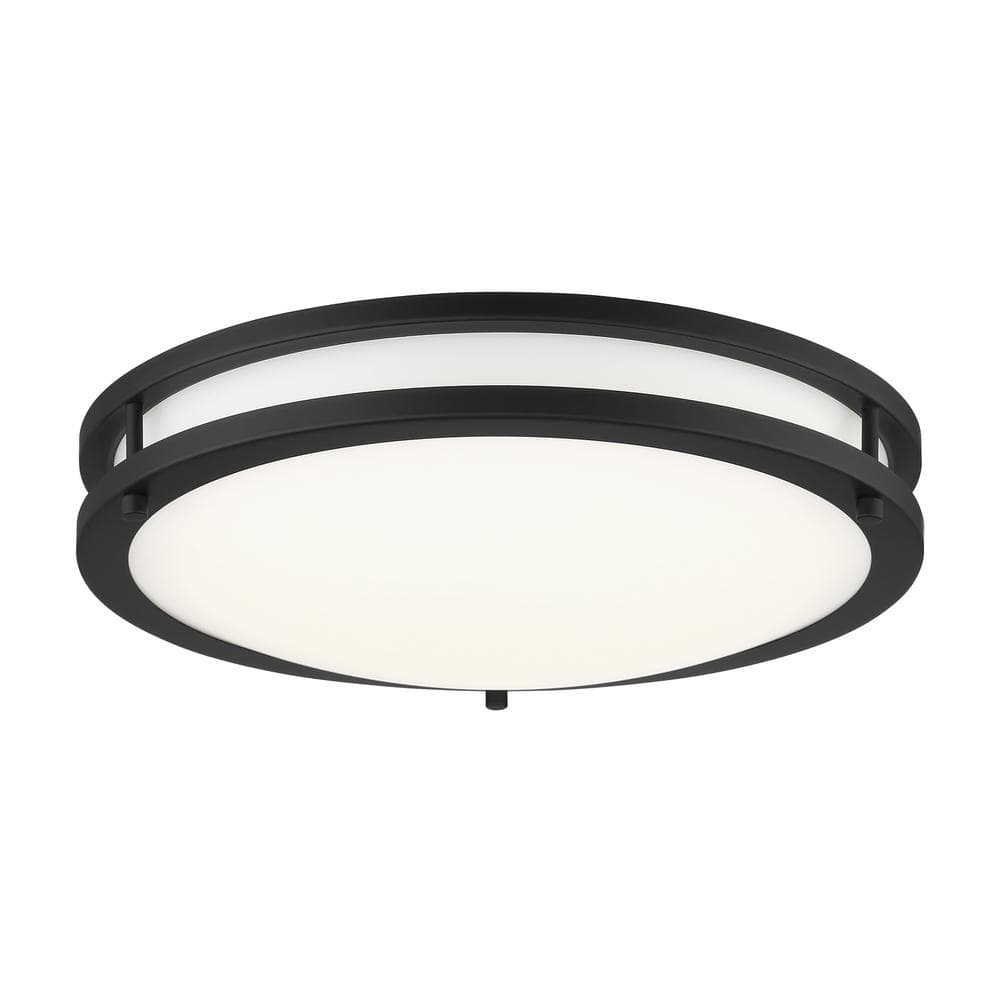 Vantage 15.75 in. 1-Light Black LED Flush Mount with Acrylic Diffuser price history on PriceWatchPro