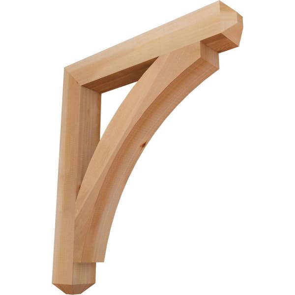 Ekena Millwork 3.5 in. x 32 in. x 28 in. Western Red Cedar Thorton Craftsman Smooth Bracket