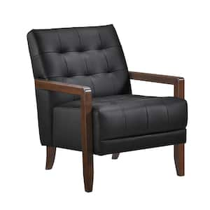 Saratoga Black Leather Upholstery Accent Chair