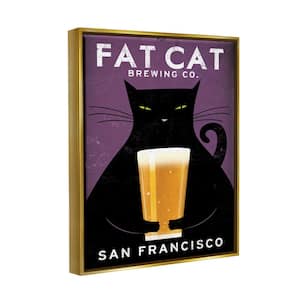 Fat Cat Brewing Vintage Typography Design by Ryan Fowler Floater Frame Typography Art Print 21 in. x 17 in.