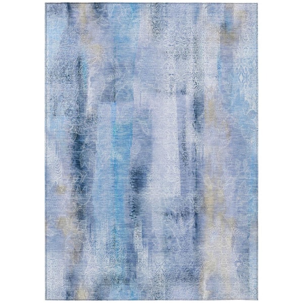 Chantille ACN537 Blue 2 ft. 6 in. x 3 ft. 10 in. Machine Washable Indoor/Outdoor Geometric Area Rug