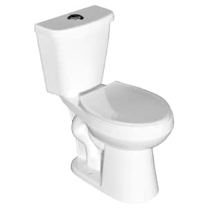 12 in. 2-Piece 1.1 GPF/1.6 GPF Dual Flush Round Chair Height Toilet in Gloss White with Soft Close Seat Toilet