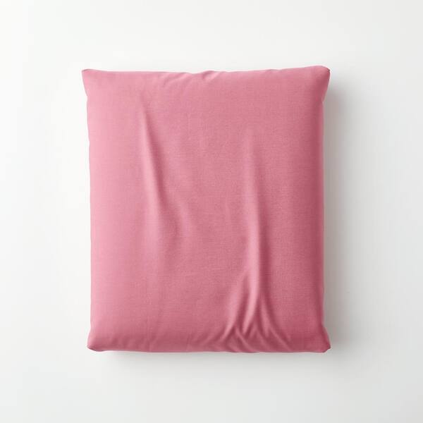 The Company Store Company Cotton Wild Rose Solid 300-Thread Count Cotton Percale Queen Fitted Sheet