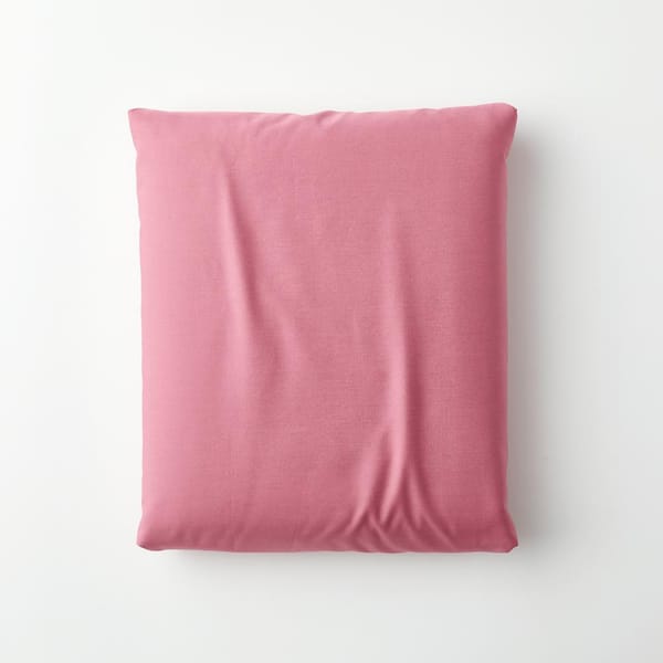 The Company Store Company Cotton Wild Rose Solid 300-Thread Count Cotton Percale King Deep Pocket Fitted Sheet