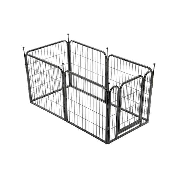 22 in. H Garden Fence Portable Outdoor Folding 6-Panel Heavy Duty Metal Pet Playpen