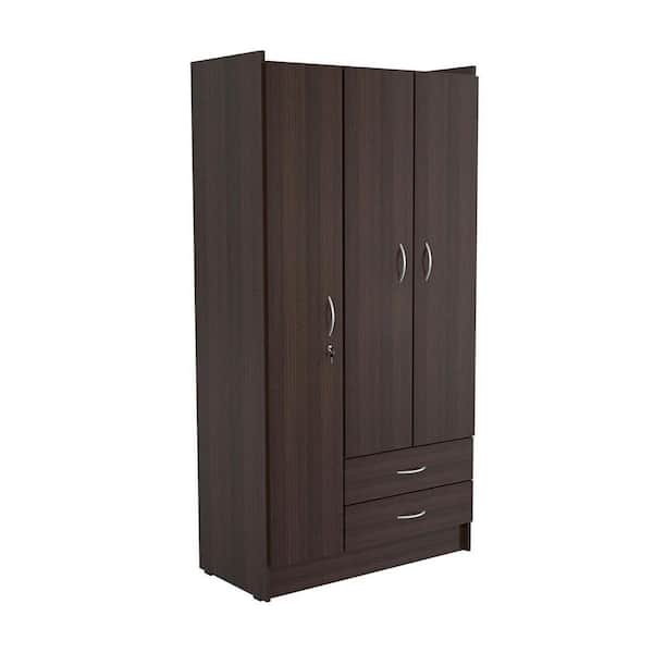 Homeroots Amelia Espresso Armoire With, Armoire With Drawers And Shelves