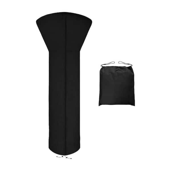 Unbranded Waterproof 89 in. x 33 in. x 19 in. Black Fabric Patio Heater Cover