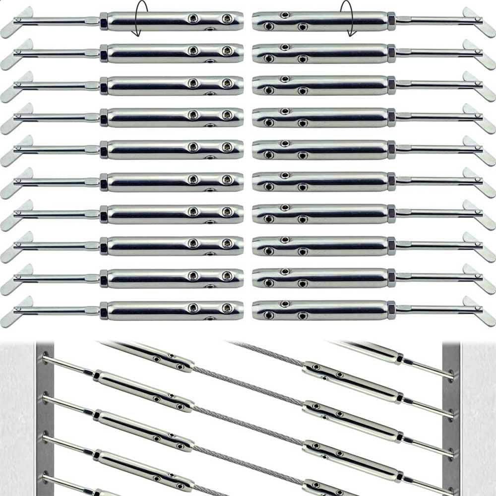 Tensioners Metal Posts Cable Railing Kit for 5.3 in. x 0.13 in. Stainless Steel System Adjustable Left Right 10 Silver price history on PriceWatchPro