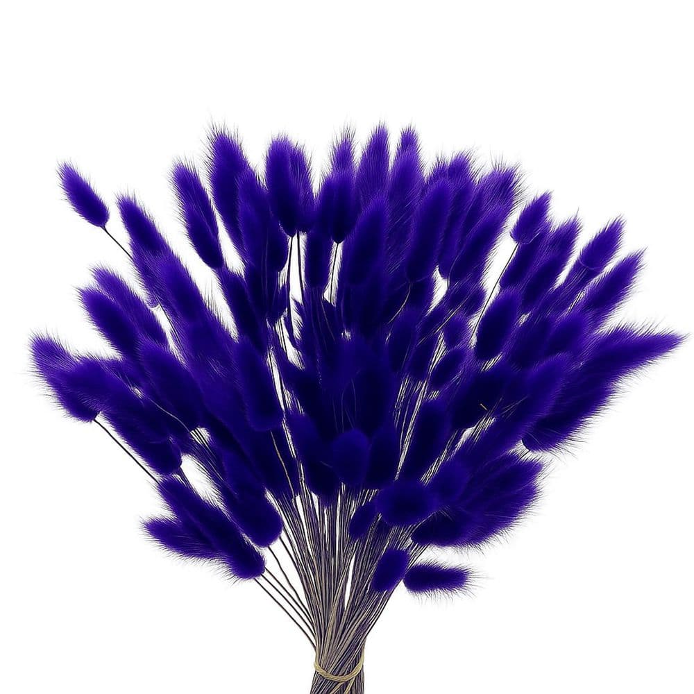 2.05 in 120 pcs Purple Artificial Plant Dried Bunny Tails Pampas