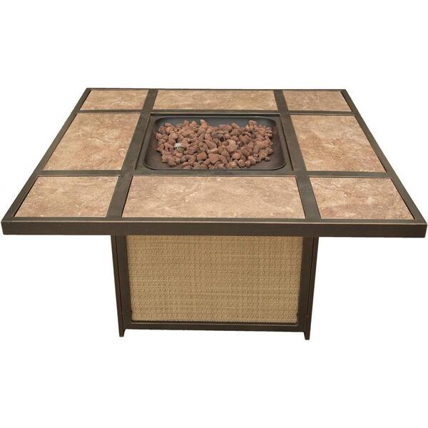 Hanover Traditions 41 in. Square Shaped Tile-Top Fire Pit Table