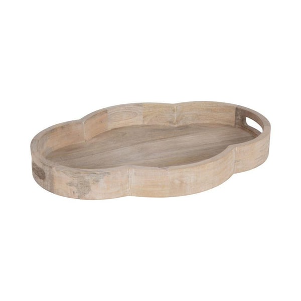 Kate and Laurel Winstead Natural Wood Decorative Tray