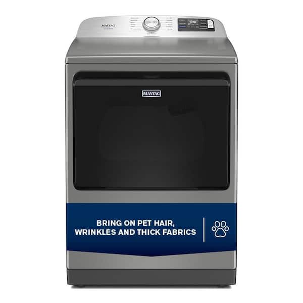 7.4 cu. ft. vented Front Load Electris Dryer in Classic Silver with Pet Pro Option