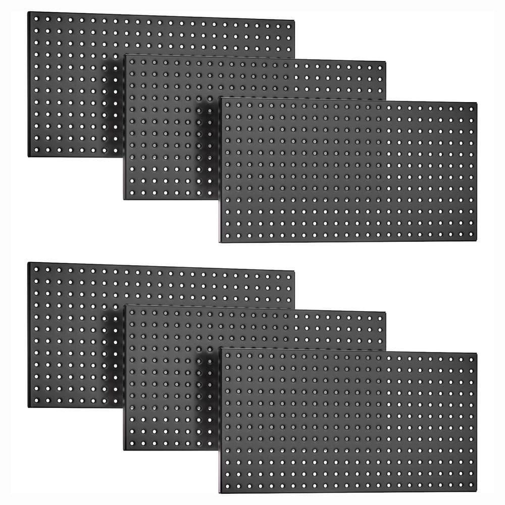 Metal Pegboard Wall Rack 24 in. Black Steel Rust-Resistant Panels with Flexible Layout for Tool Storage 6 Pack price history on PriceWatchPro